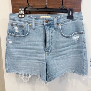 Madewell Blue Jean Shorts Distressed Cut-Off Style
